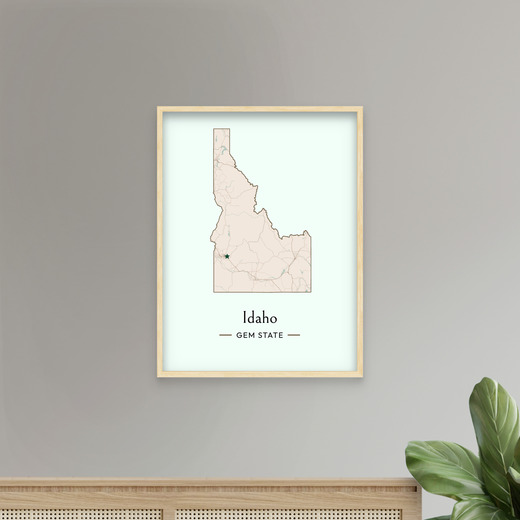 Idaho State Poster - Boundary Map 8