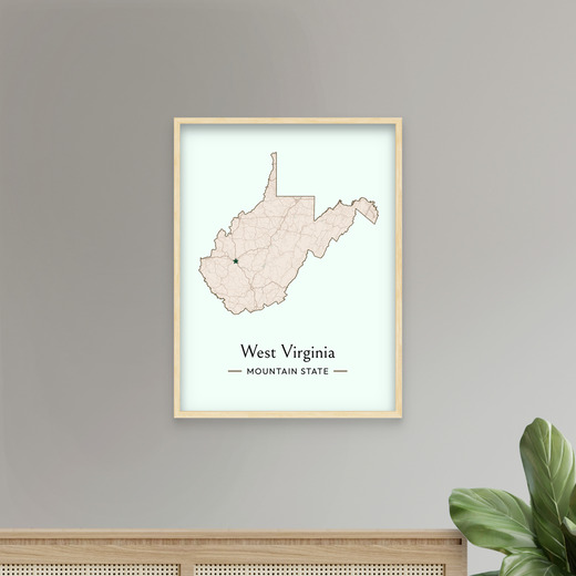 West Virginia State Poster - Boundary Map 8