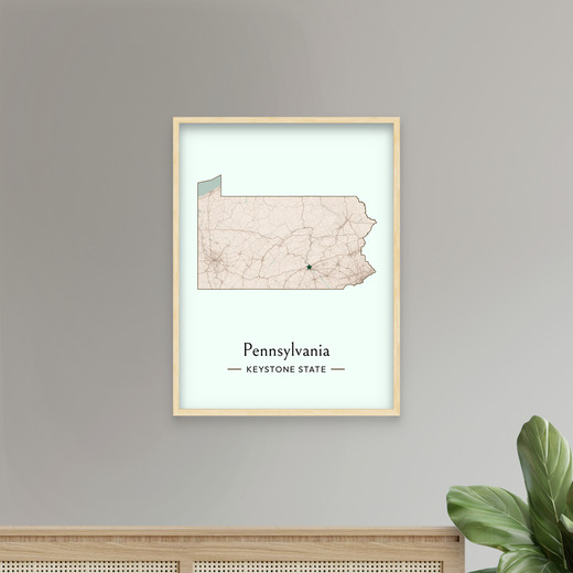 Pennsylvania State Poster - Boundary Map 8