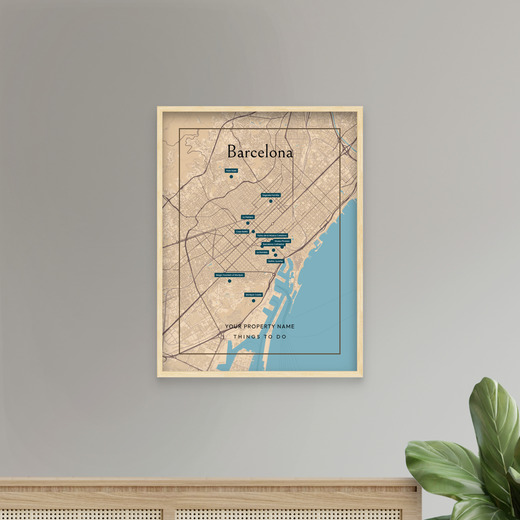 Barcelona Airbnb Tourist Poster in Road Trip - Street Map 8