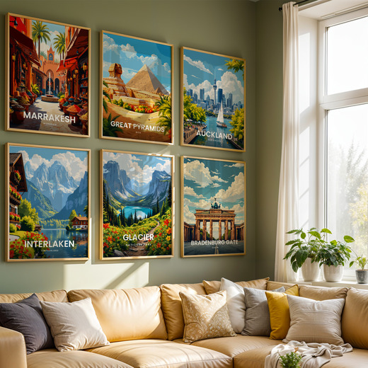 Glacier National Park Travel Print - Vintage Travel Art Poster 8