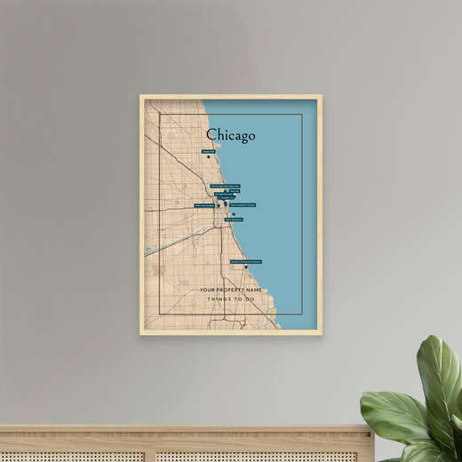 Chicago Airbnb Tourist Poster in Road Trip - Street Map 8