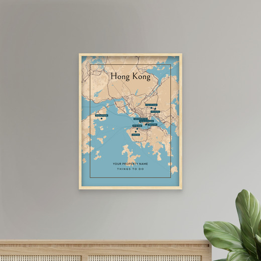 Hong Kong Airbnb Tourist Poster in Road Trip - Street Map 7