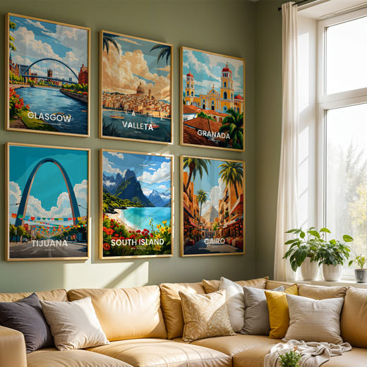 South Island Travel Print - Vintage Travel Art Poster 8