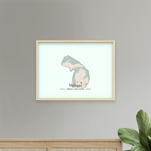 Michigan State Poster - Boundary Map 8