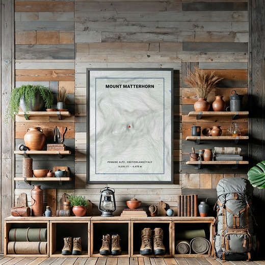 Mount Matterhorn Poster - Topo Map 8