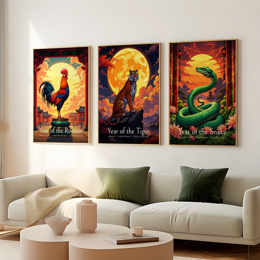 Tiger in Enchanted Surrealism Print - Custom Chinese Zodiac Poster 8