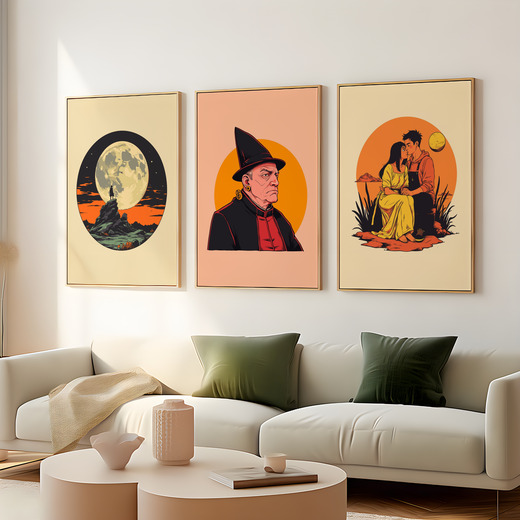 The Hierophant in Vibrant Grunge Print - Custom Tarot Card Poster 8