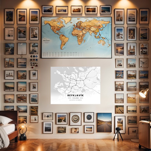 Reykjavik in Light Poster - Street Map 8
