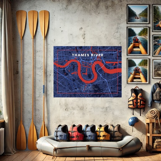 Thames River through London in High Energy Poster 8