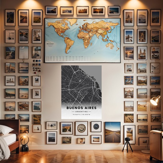 Buenos Aires in Dark Poster - Street Map 8