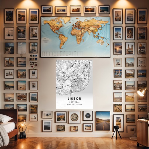 Lisbon in Light Poster - Street Map 8