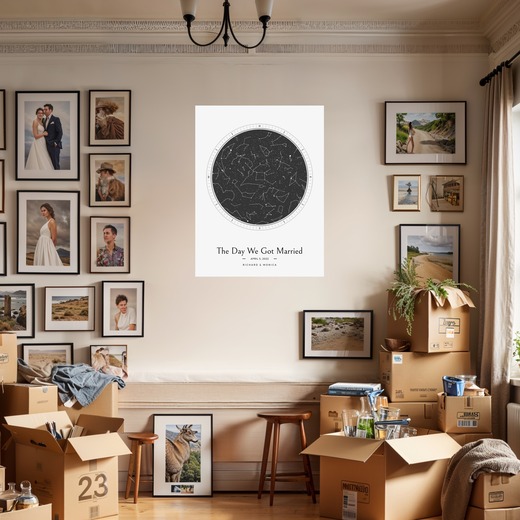 The Day We Got Married Poster - Classic Celestial Map 8