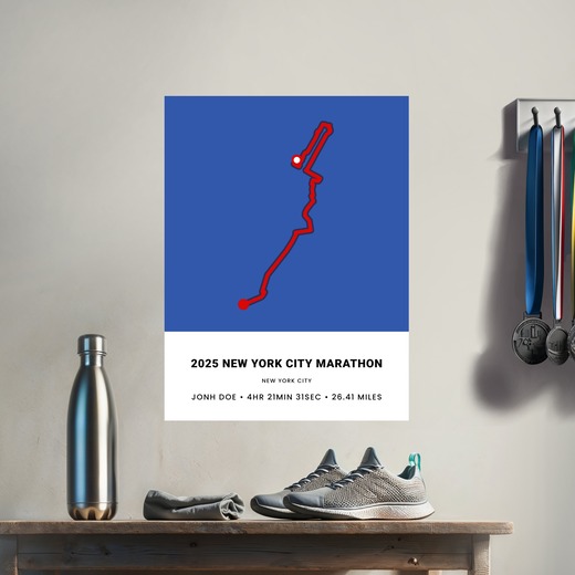 Minimalist 2025 New York City Marathon Poster 9