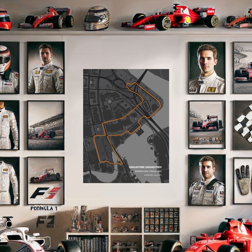 Singapore Grand Prix Poster - Track Map 8