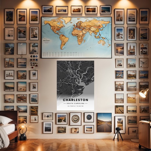 Charleston in Dark Poster - Street Map 8