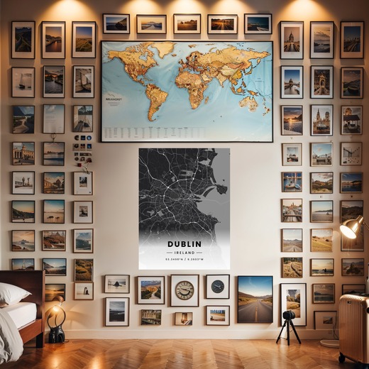 Dublin in Dark Poster - Street Map 8