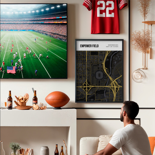 Denver Broncos Stadium Poster - Street Map 8