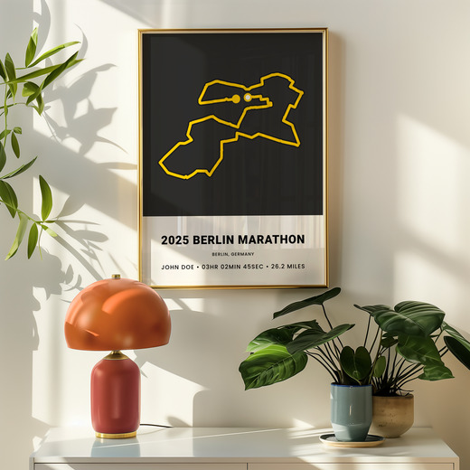 Minimalist 2025 Berlin Marathon Poster - Route Map 8