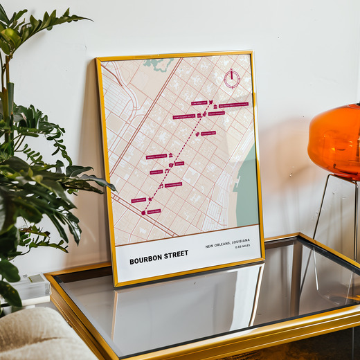 Bourbon Street Poster - Street Map 11