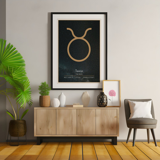 Taurus in Simple Sharp Print - Custom Zodiac Sign Poster 8