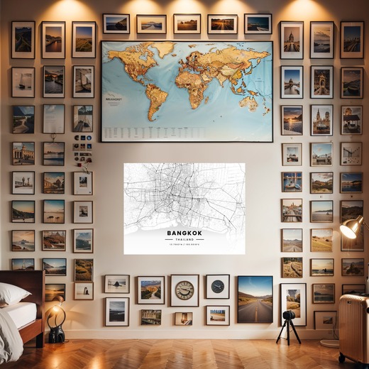 Bangkok in Light Poster - Street Map 8