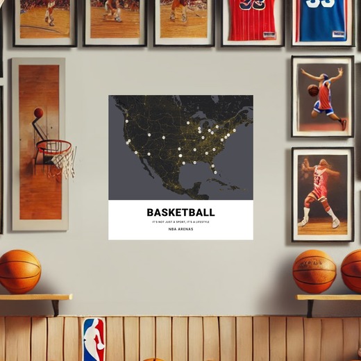 NBA Arenas Poster - Street Map 8