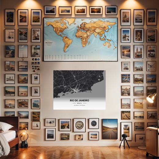 Rio de Janeiro in Dark Poster - Street Map 8