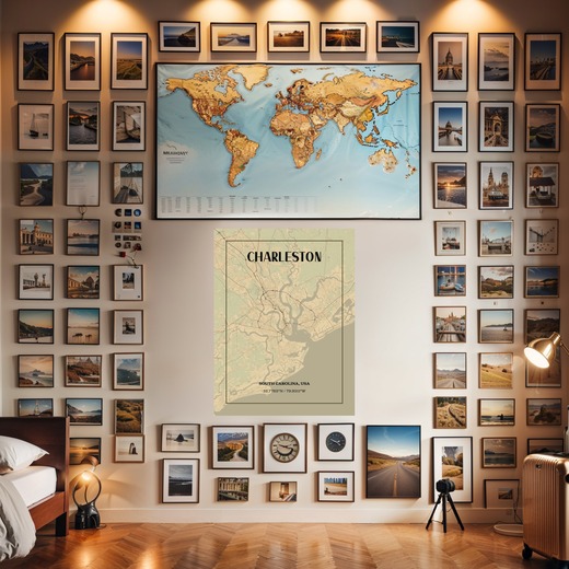 Charleston in Vintage Poster - Street Map 8