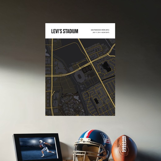 San Francisco 49ers Stadium Poster - Street Map 9