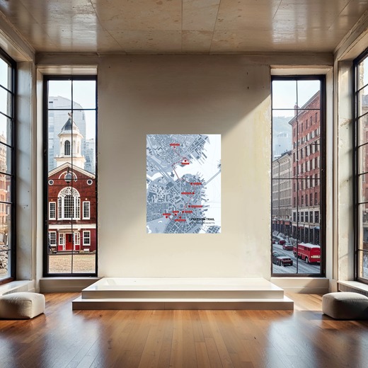 Boston Freedom Trail Map Poster - Route Map 8