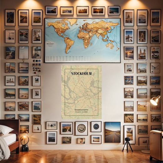 Stockholm in Vintage Poster - Street Map 8