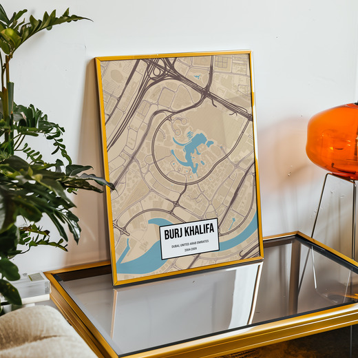 Burj Khalifa Poster - Street Map 11