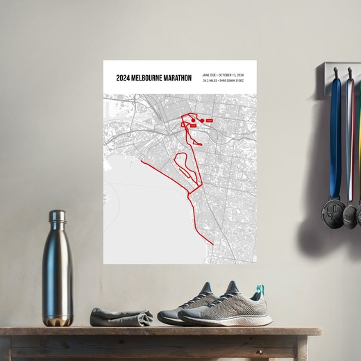 2024 Melbourne Marathon Poster - Route Map 8