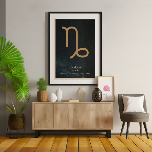 Capricorn in Simple Sharp Print - Custom Zodiac Sign Poster 7