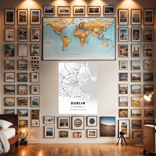 Dublin in Light Poster - Street Map 8