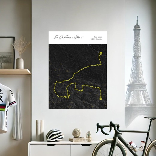 2023 Tour de France Stage 5 Poster - Route Map 8
