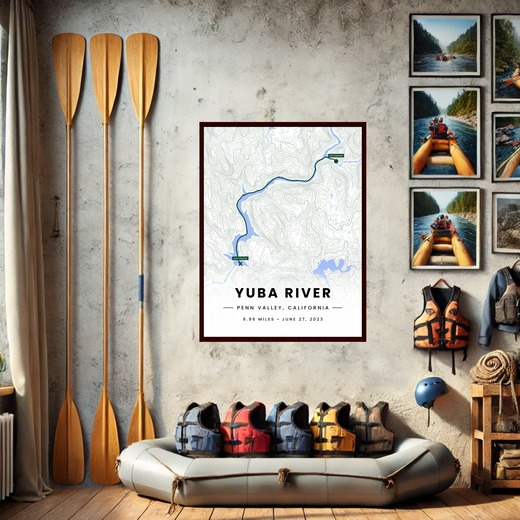 Our Rafting Trip to the Yuba River Poster - Route Map 8