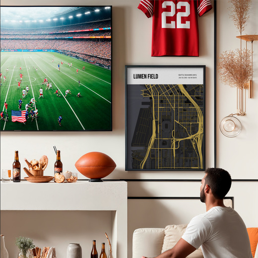 Seattle Seahawks Stadium Poster - Street Map 8