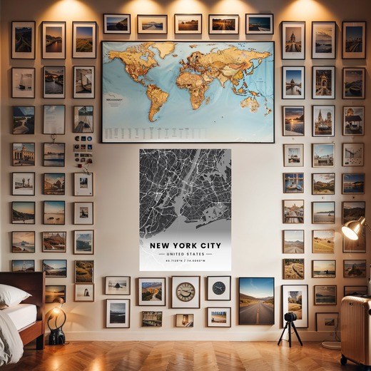 New York City in Dark Poster - Street Map 8