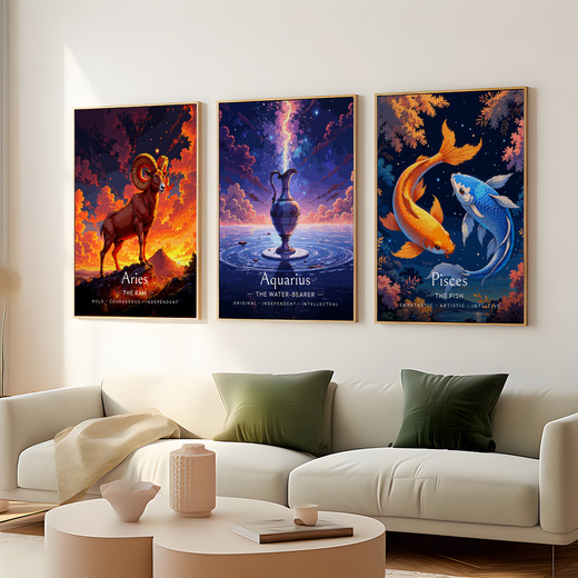 Aquarius in Enchanted Surrealism Print - Custom Zodiac Sign Poster 8