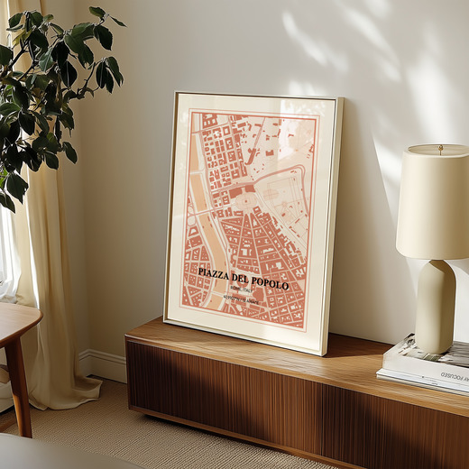 Piazza Del Popolo Poster - Street Map 8