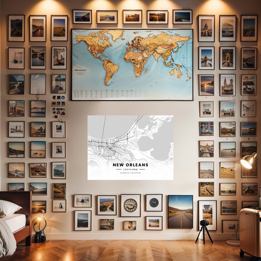 New Orleans in Light Poster - Street Map 8