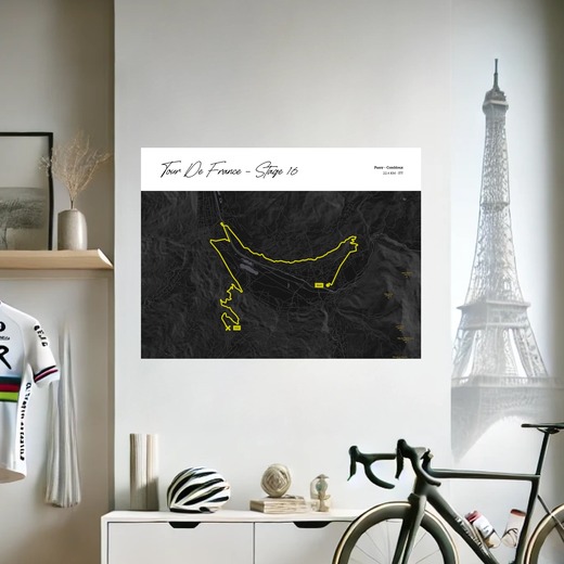 2023 Tour de France Stage 16 Poster - Route Map 8