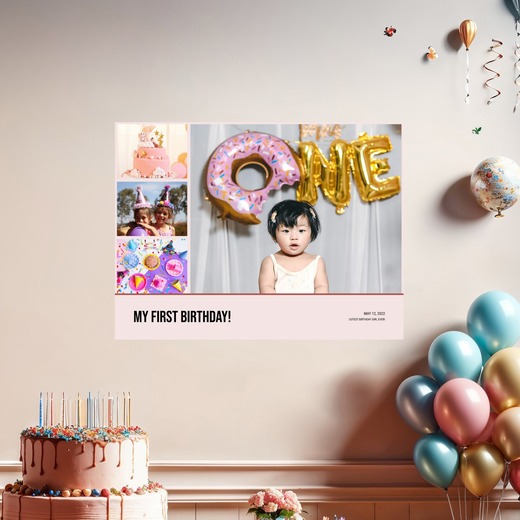 My First Birthday Poster - Photo Collage Print 8