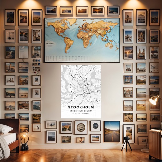 Stockholm in Light Poster - Street Map 8