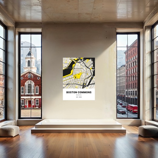 Boston Commons Poster - Street Map 8