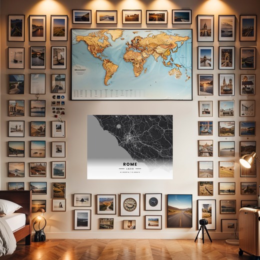 Rome in Dark Poster - Street Map 8