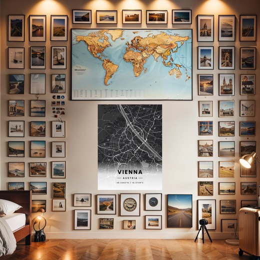 Vienna in Dark Poster - Street Map 8