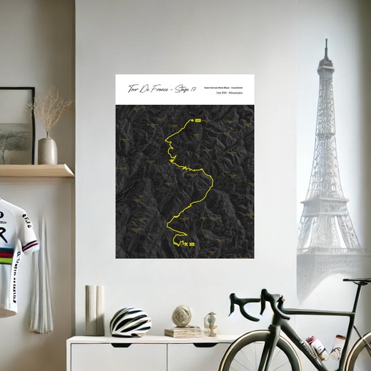2023 Tour de France Stage 17 Poster - Route Map 8